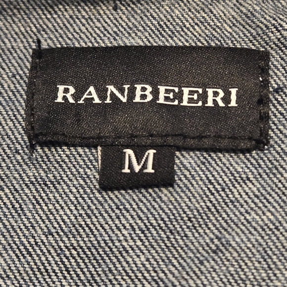 Ranbeeri Blue Stone Wash Denim Jacket 4 Pocket Button Snap Front Women’s M - Picture 11 of 14